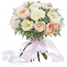 Букет из пионовидных роз Остина «Аромат завтрашнего дня» (17 роз)